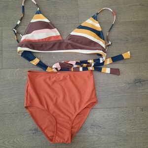 Bikini set Tie bra High  Waisted bottom
